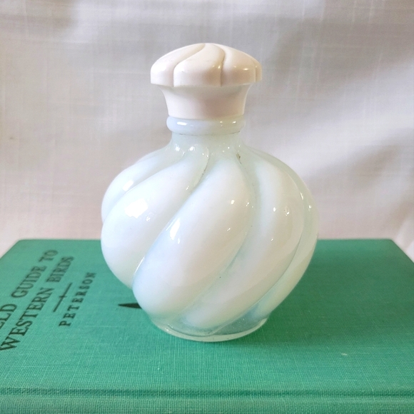 Vintage Fenton Devilbliss Perfume Bottle Opalescent Swirl Glass Art Deco - Picture 4 of 13